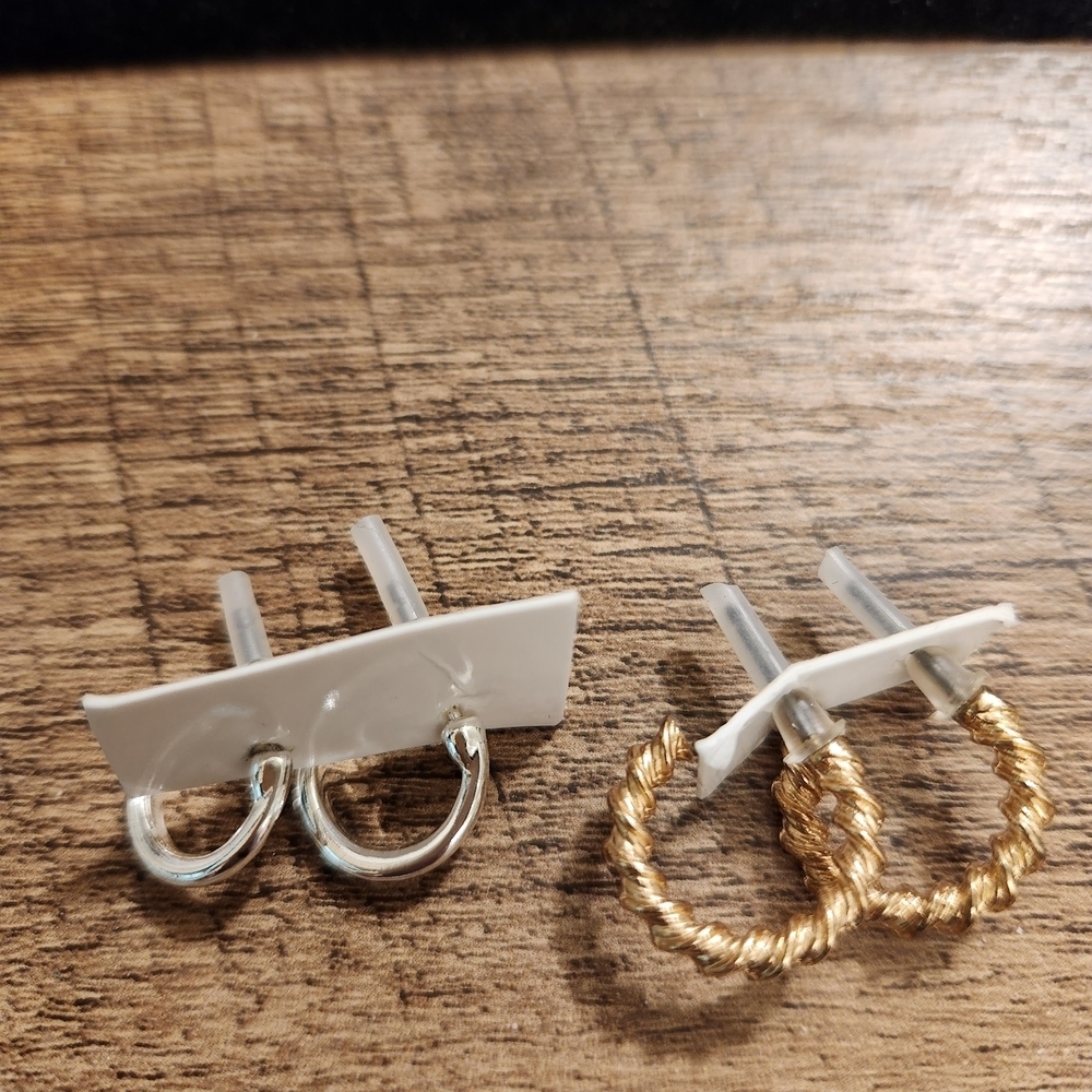 Silvertone And Goldtone Hoop Earrings